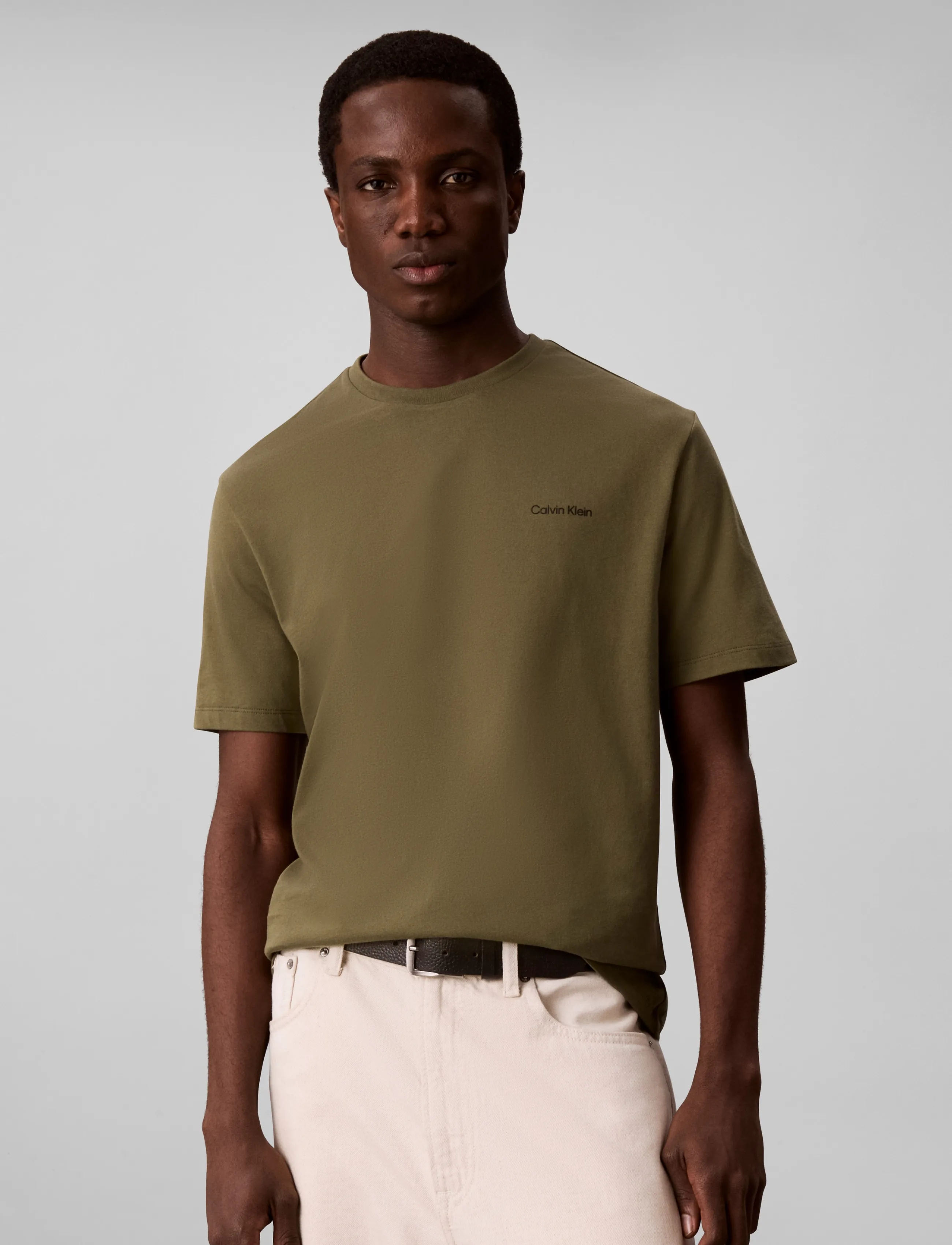 Calvin Klein - SS MICRO LOGO CREWNECK TEE - kortærmede t-shirts - olive night - 3