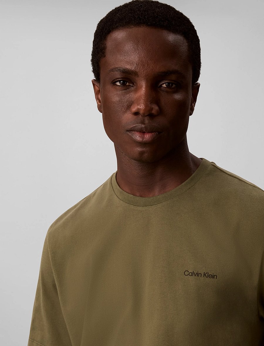 Calvin Klein - SS MICRO LOGO CREWNECK TEE - short-sleeved t-shirts - olive night - 4