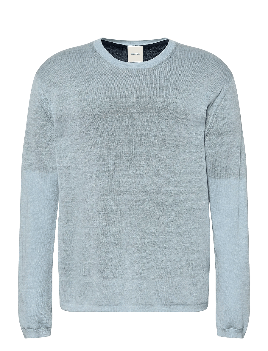 Calvin Klein - LS DOUBLE LAYER ARCHIVE LINEN SW - rundhals - peace blue - 1