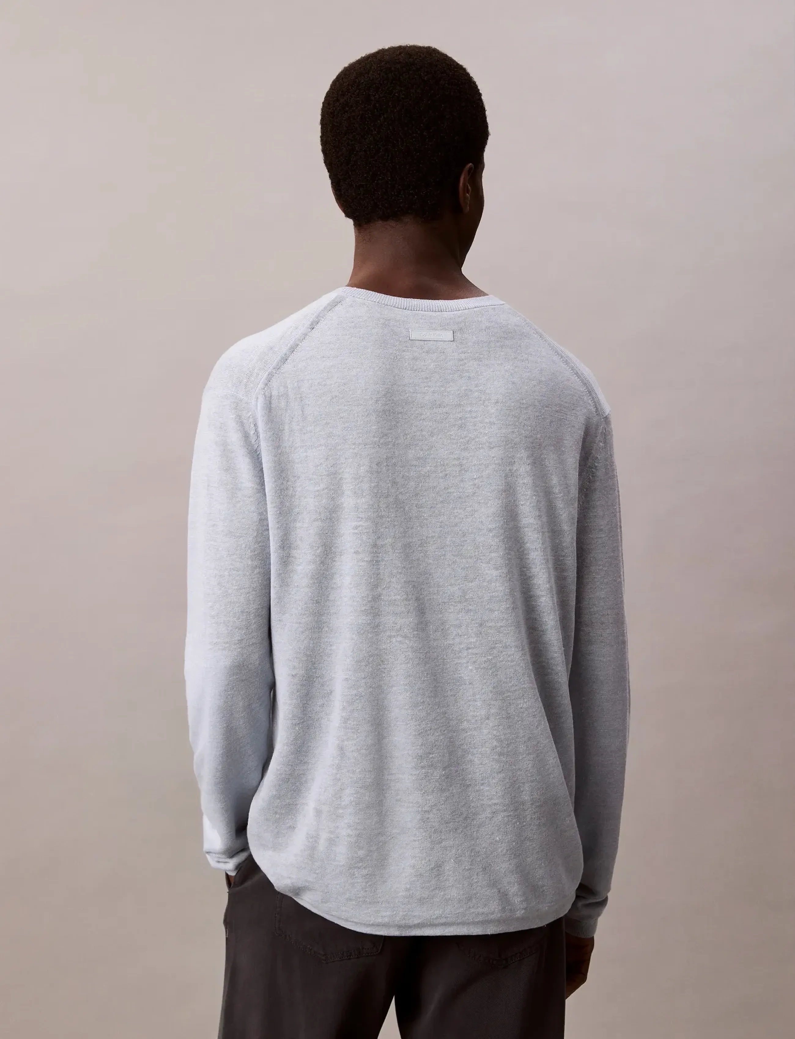 Calvin Klein Ls Double Layer Archive Linen Sw stickade tröjor herr – bild 4