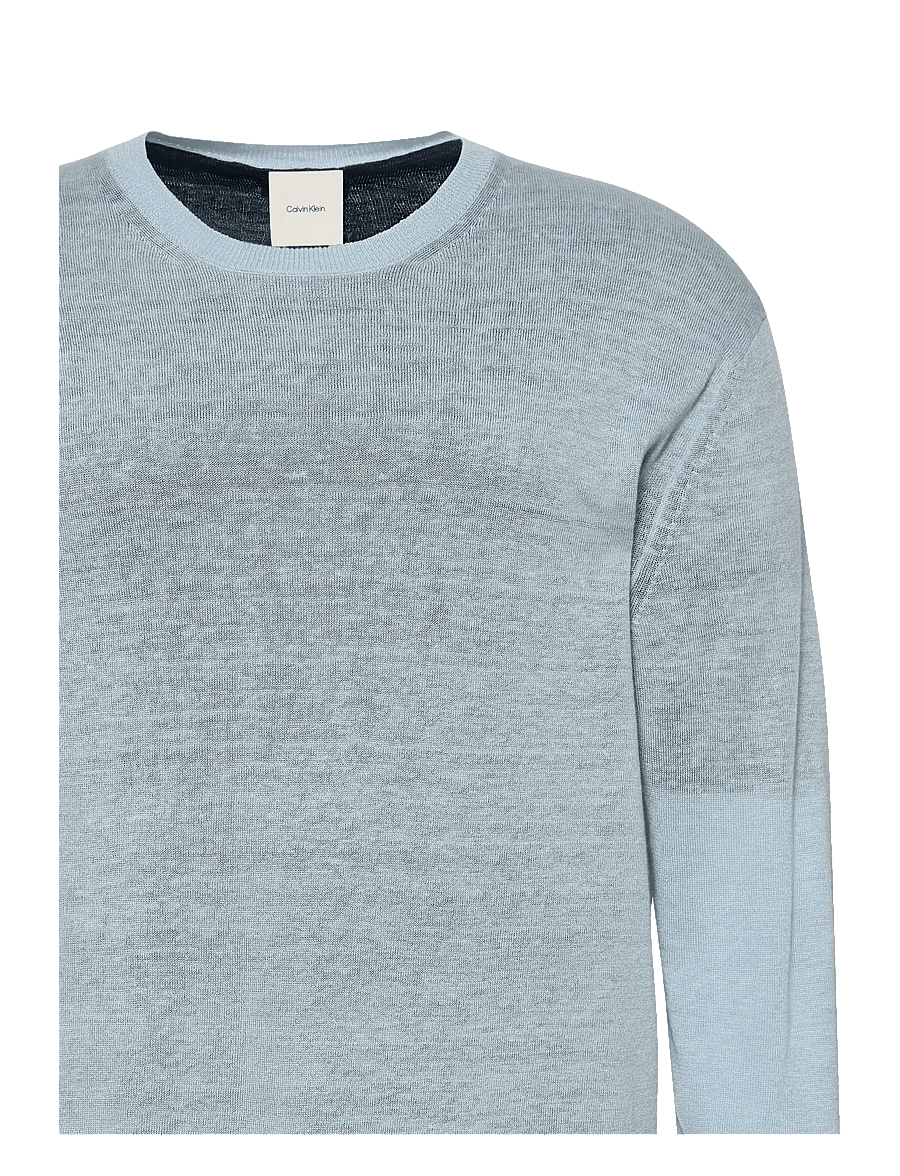 Calvin Klein - LS DOUBLE LAYER ARCHIVE LINEN SW - rundhals - peace blue - 3