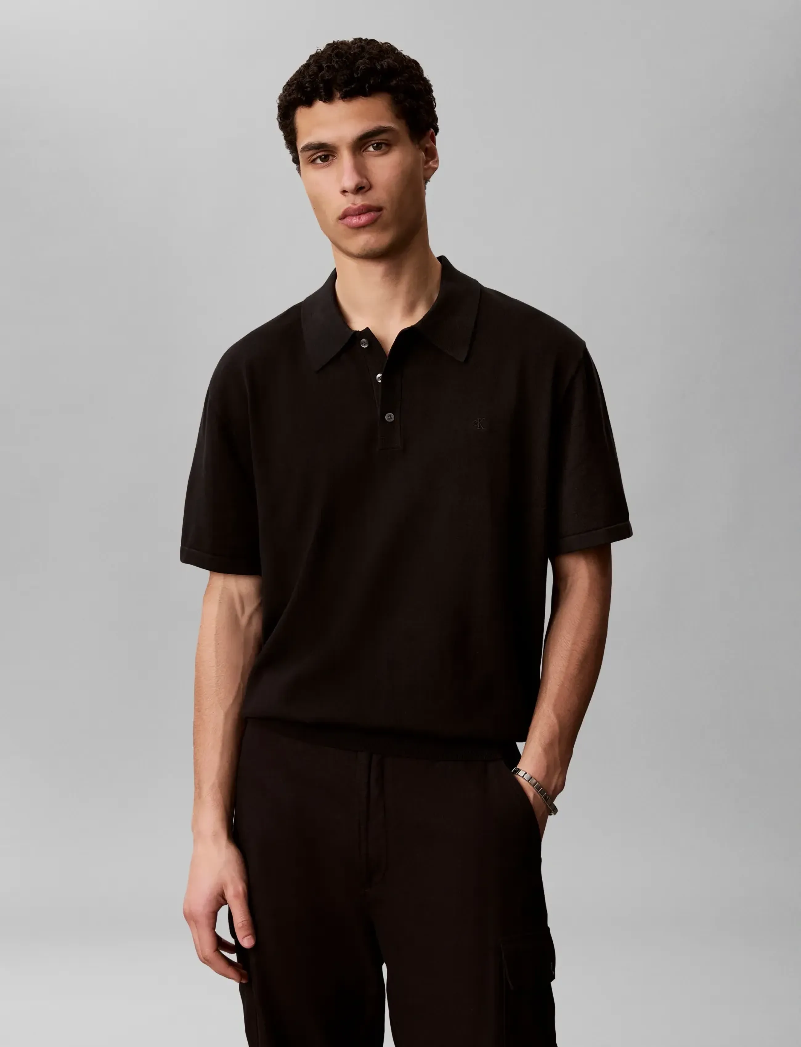 Calvin Klein SS SUPIMA COTTON POLO 14GG - Inspiration - BLACK / black