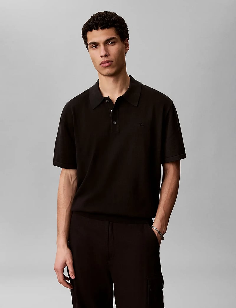 Calvin Klein - SS SUPIMA COTTON POLO 14GG - polo marškinėliai trumpomis rankovėmis - black - 0
