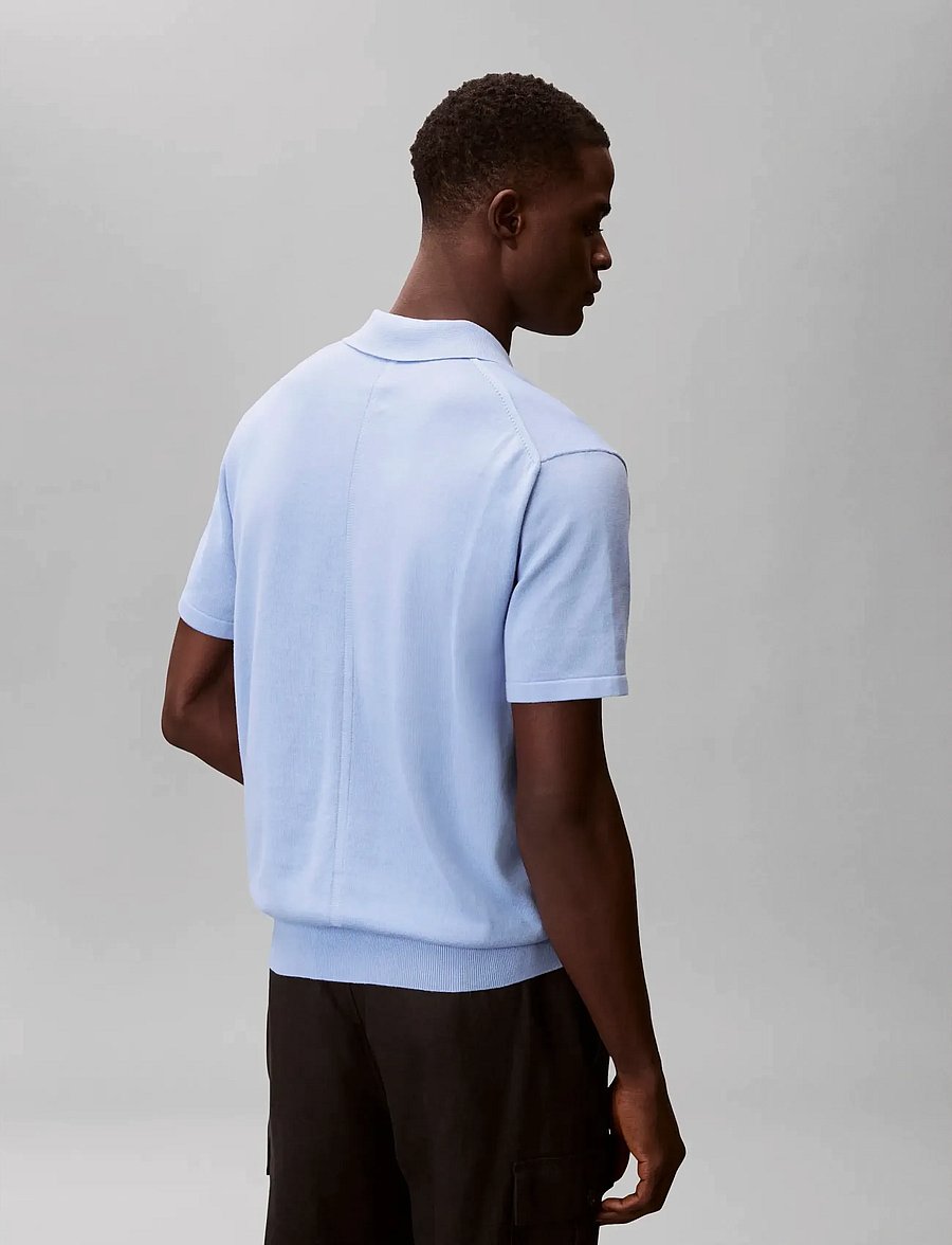 Calvin Klein - SS SUPIMA COTTON POLO 14GG - polostrik - blue descent - 2