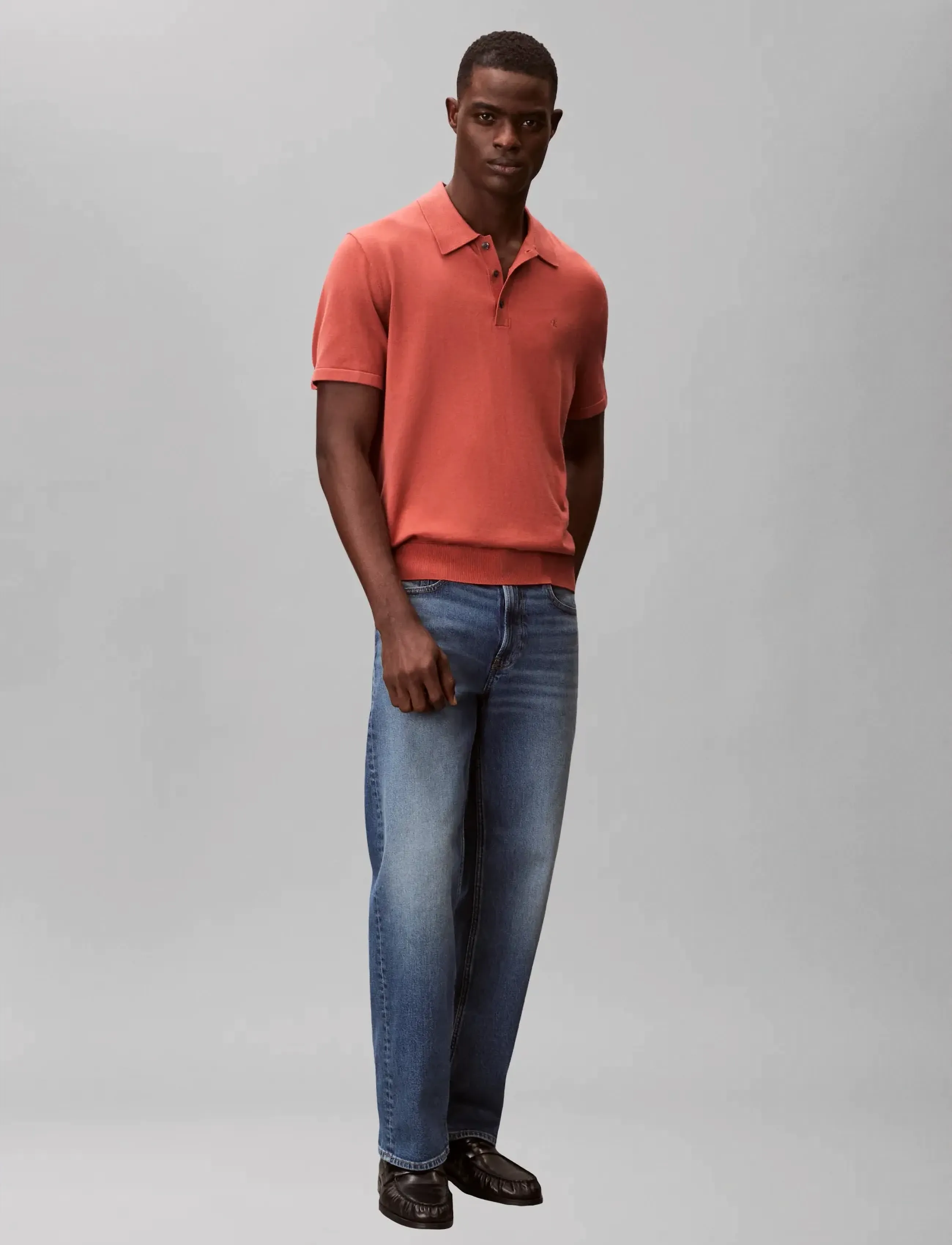 Calvin Klein SS SUPIMA COTTON POLO 14GG - Polo krekli - FADED FLOWER / orange