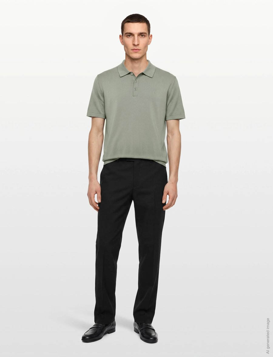 Calvin Klein - SS SUPIMA COTTON POLO 14GG - kootud polosärgid - shadow - 0