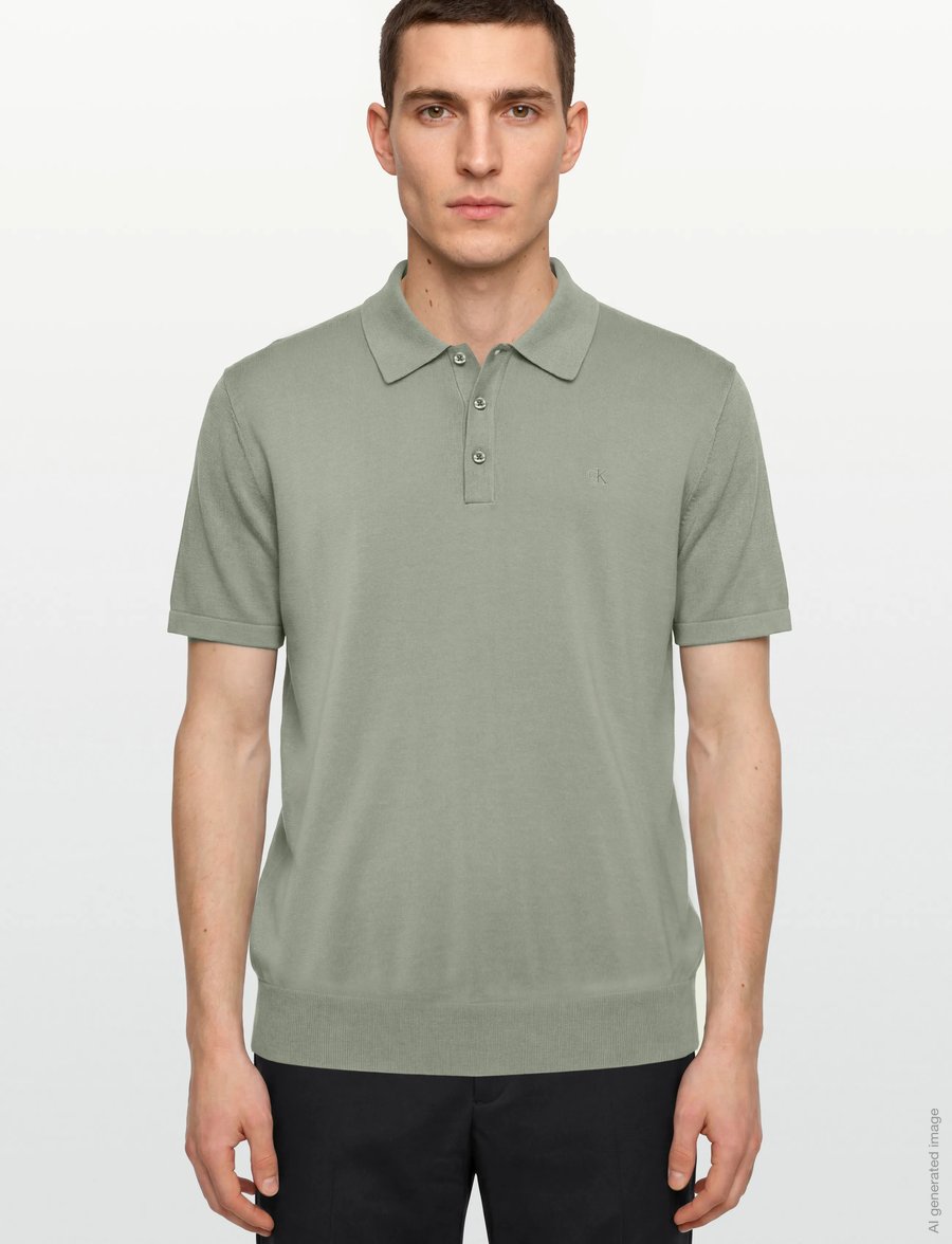Calvin Klein - SS SUPIMA COTTON POLO 14GG - kootud polosärgid - shadow - 3