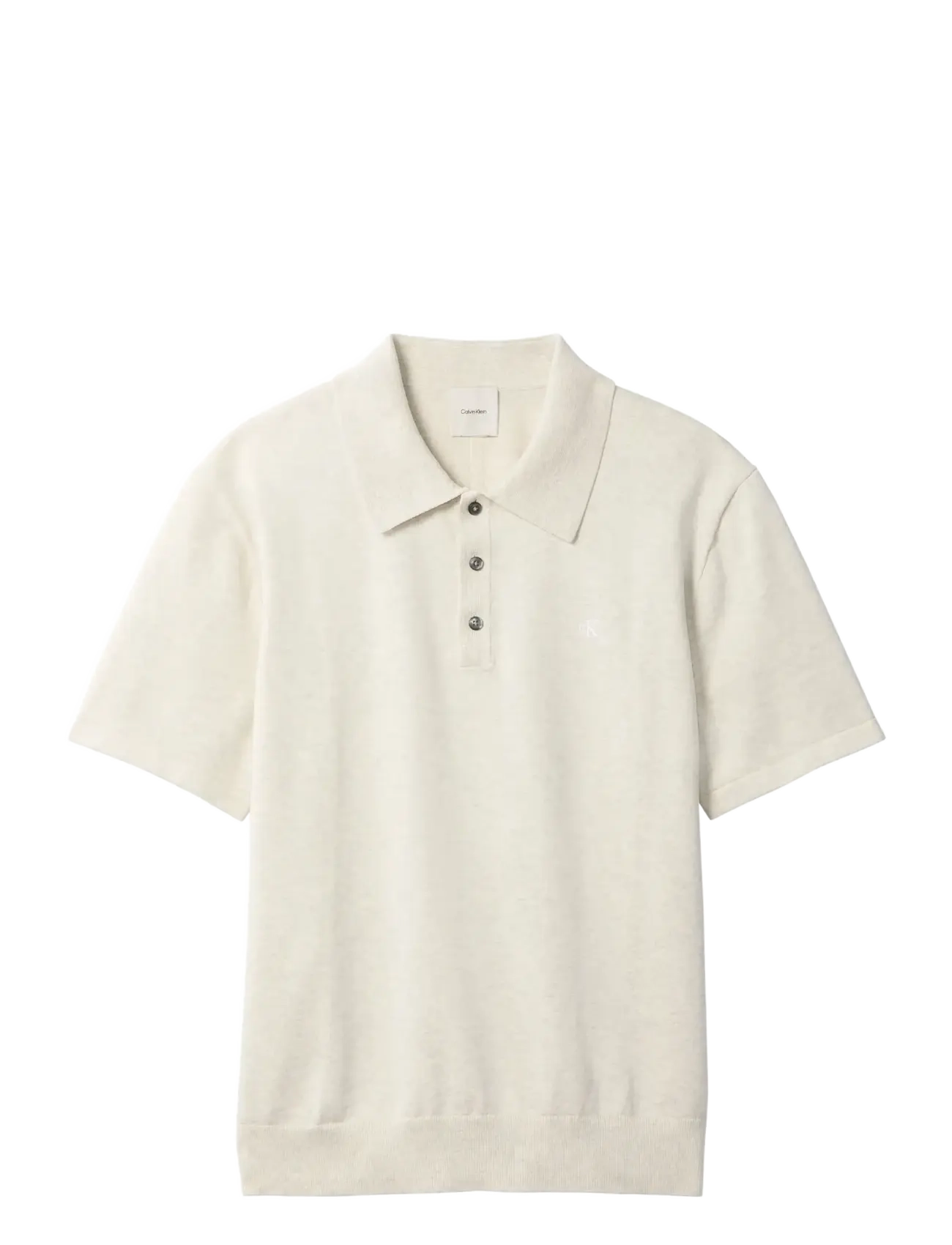 Calvin Klein - SS SUPIMA COTTON POLO 14GG - polostrik - snow heather - 1