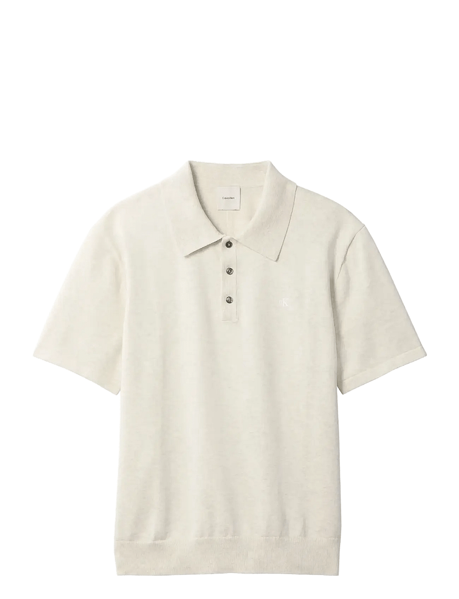 Calvin Klein - SS SUPIMA COTTON POLO 14GG - polostrik - snow heather - 1