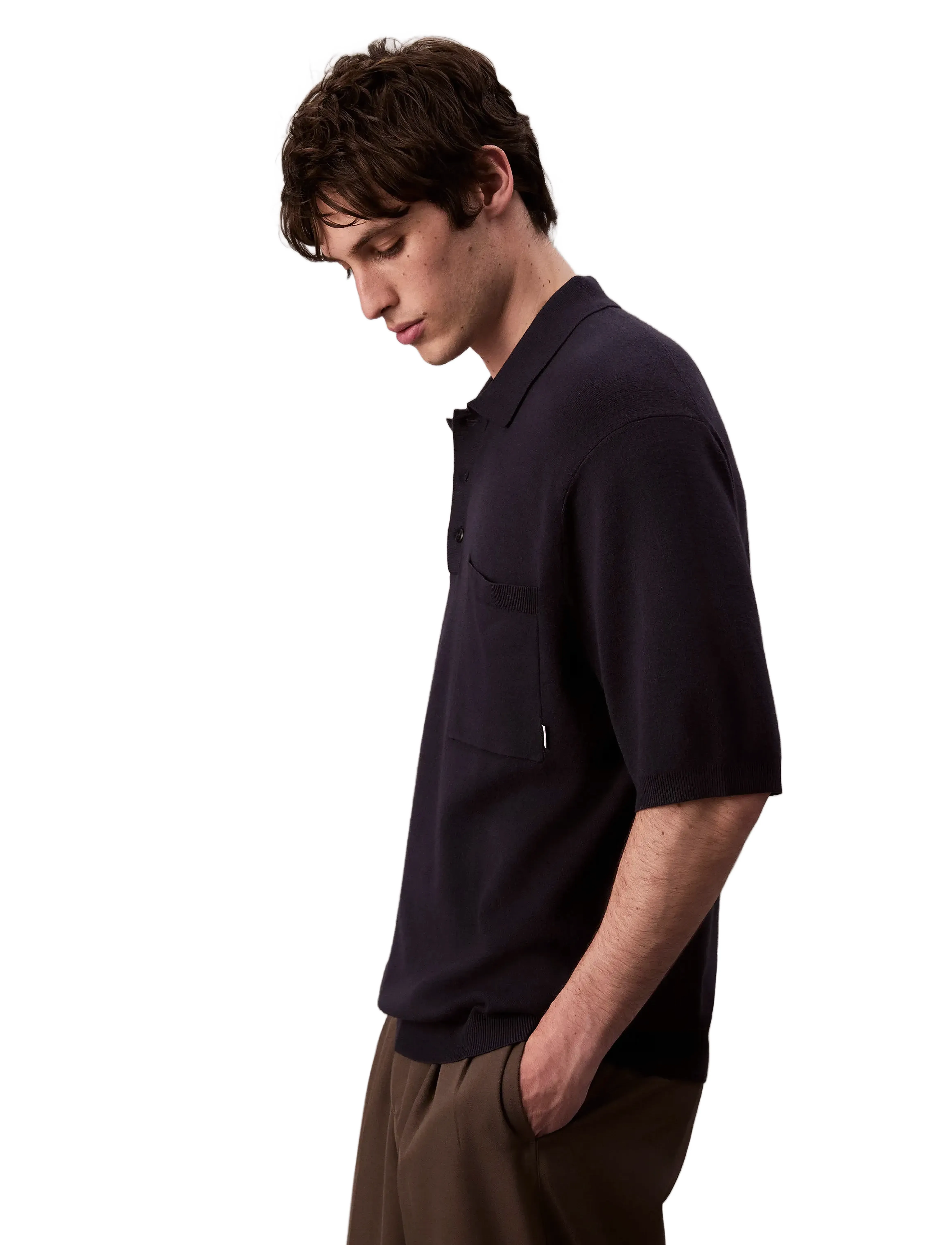 Calvin Klein Ss Snowy Tech Knit Boxy Polo Swe pikéer herr – bild 5