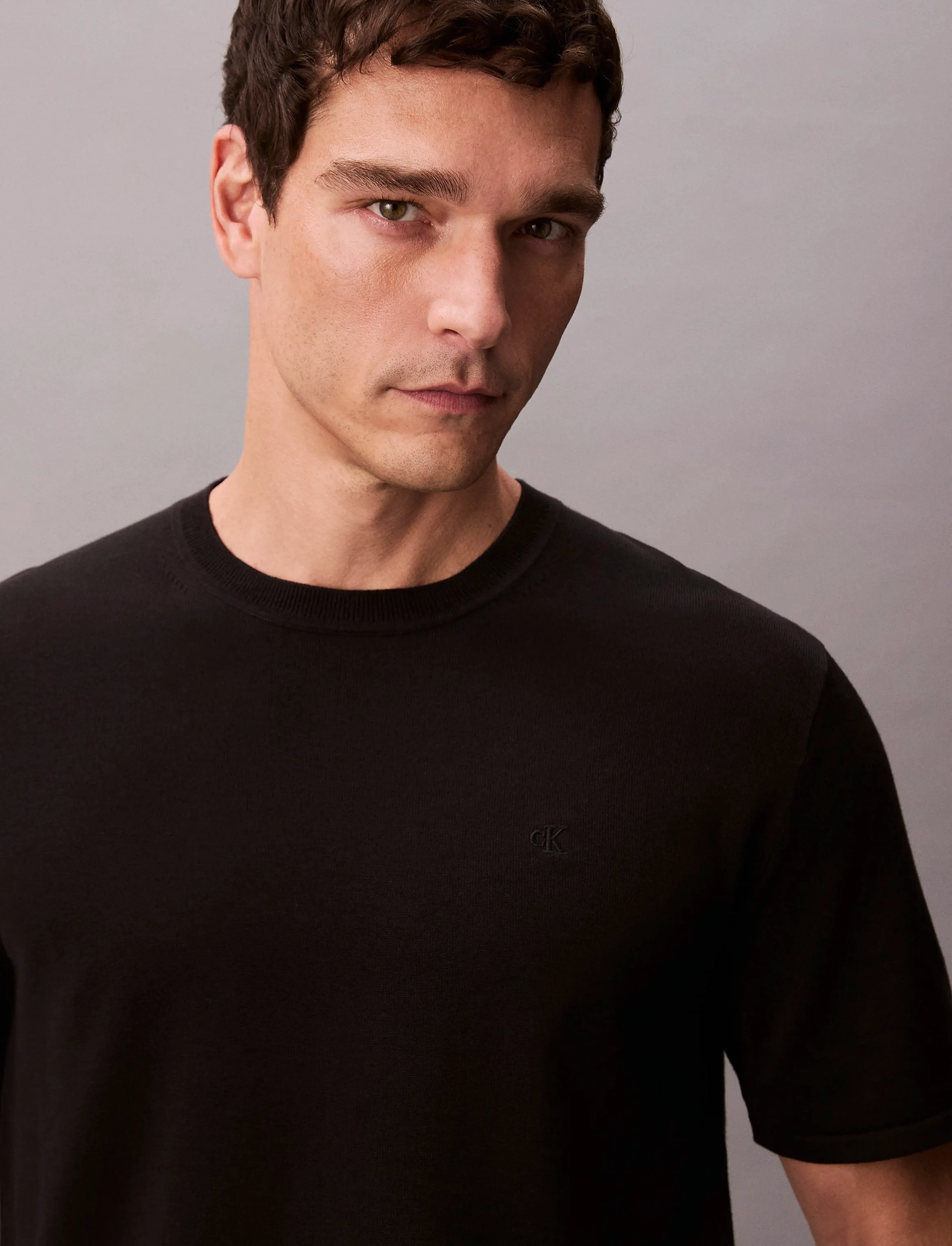 Calvin Klein - SS SUPIMA COTTON CREW 14GG - kortermede t-skjorter - black - 3