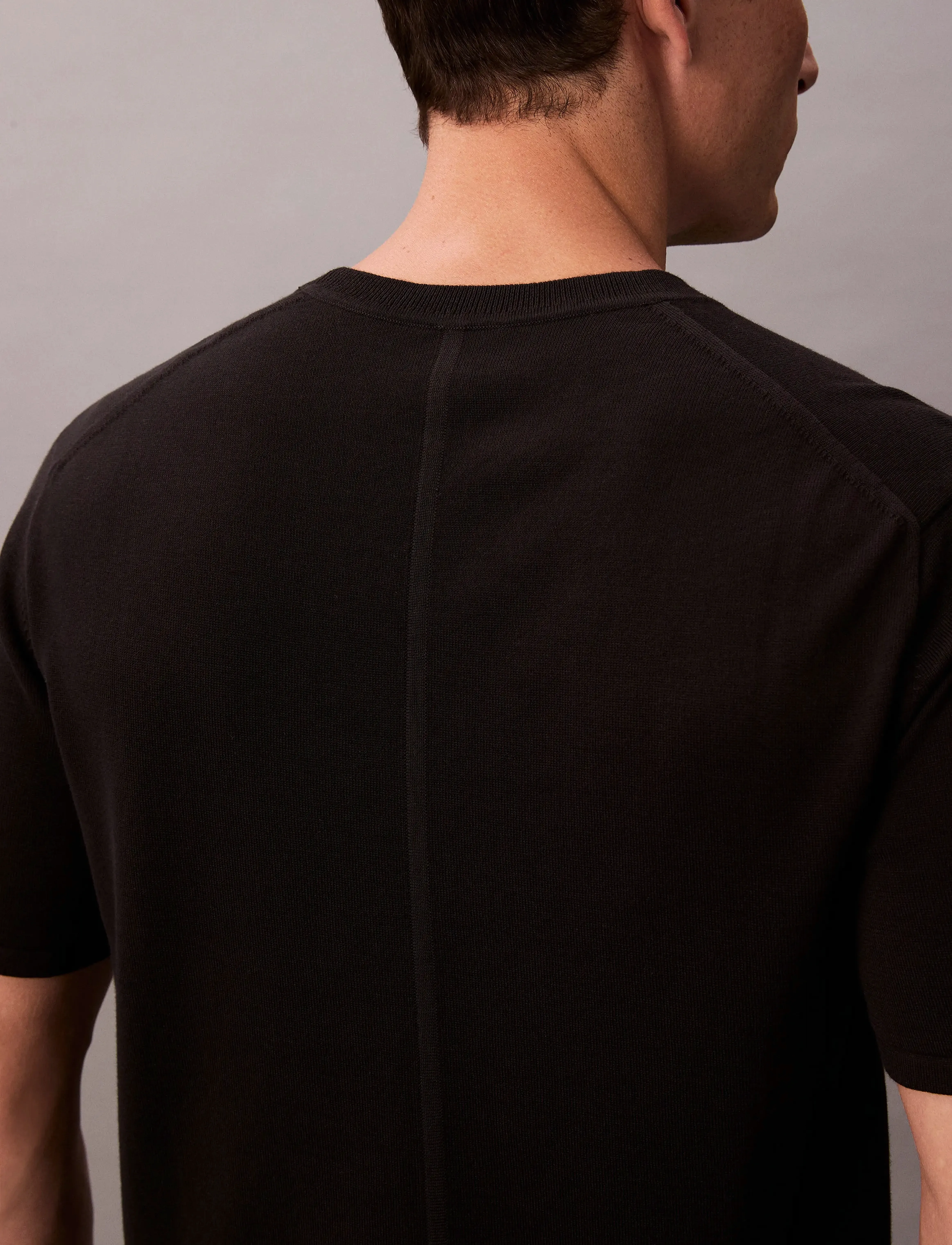 Calvin Klein - SS SUPIMA COTTON CREW 14GG - kortermede t-skjorter - black - 5