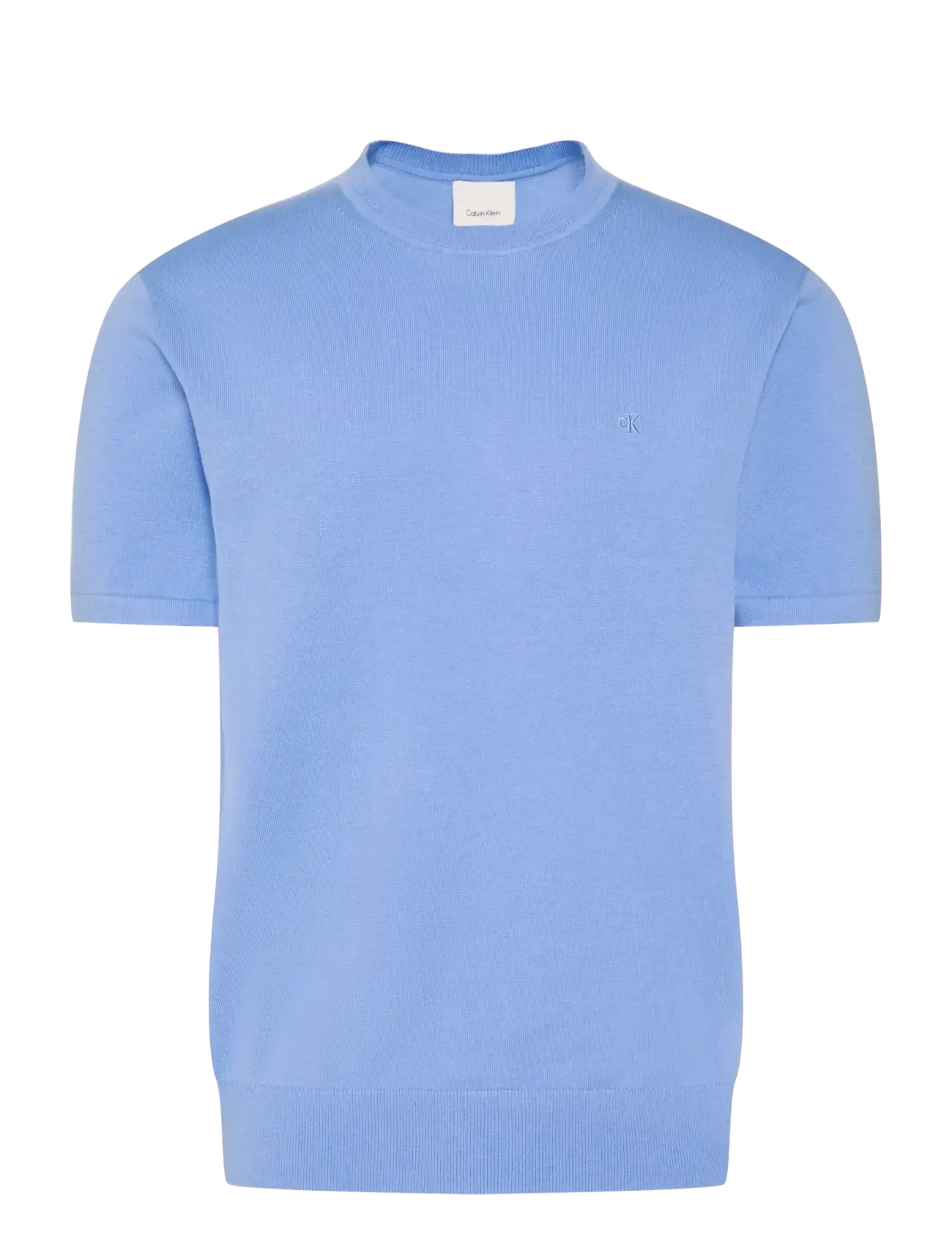 Calvin Klein SS SUPIMA COTTON CREW 14GG - T-shirts - BLUE DESCENT / blue
