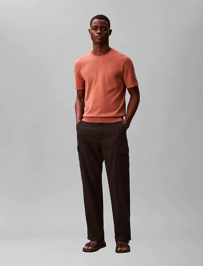 Calvin Klein - SS SUPIMA COTTON CREW 14GG - kortärmade t-shirts - faded flower - 0