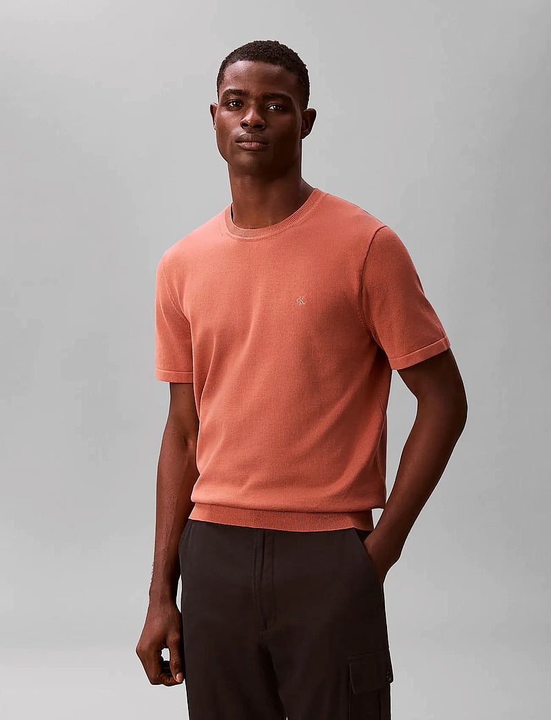 Calvin Klein - SS SUPIMA COTTON CREW 14GG - kortärmade t-shirts - faded flower - 3