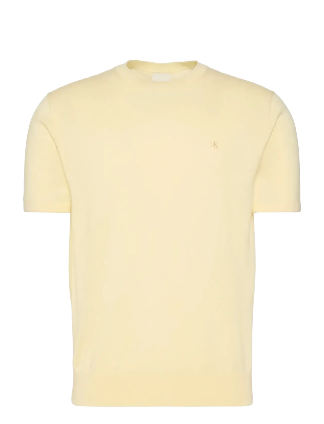 Calvin Klein SS SUPIMA COTTON CREW 14GG - T-shirts - PEAR SORBET / yellow