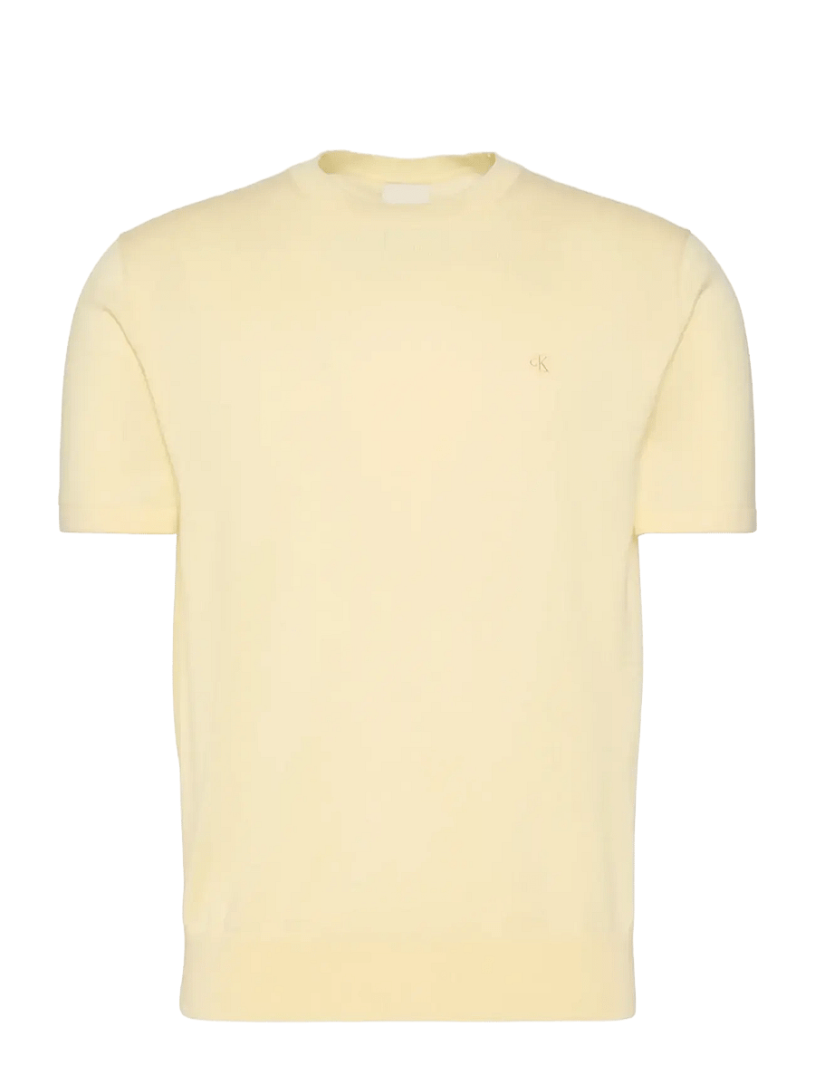 Calvin Klein - SS SUPIMA COTTON CREW 14GG - kurzärmelige t-shirts - pear sorbet - 1