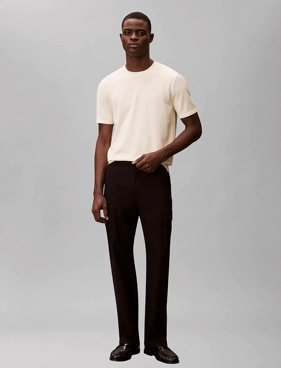 Calvin Klein - SS SUPIMA COTTON CREW 14GG - kurzärmelige t-shirts - pear sorbet - 0