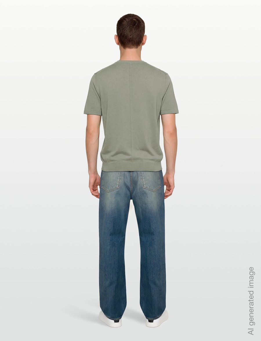 Calvin Klein - SS SUPIMA COTTON CREW 14GG - kortærmede t-shirts - shadow - 4