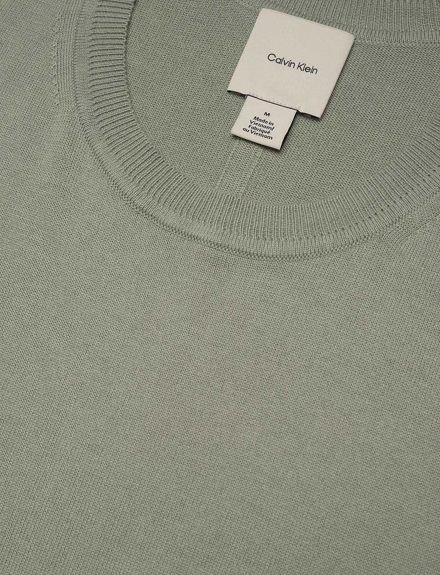 Calvin Klein - SS SUPIMA COTTON CREW 14GG - lyhythihaiset - shadow - 2