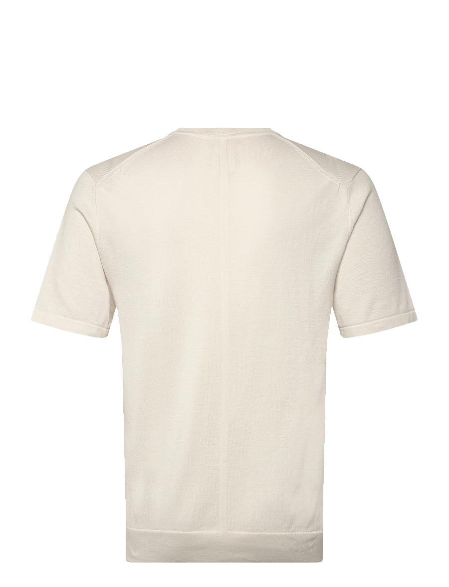 Calvin Klein - SS SUPIMA COTTON CREW 14GG - lyhythihaiset - tofu - 2