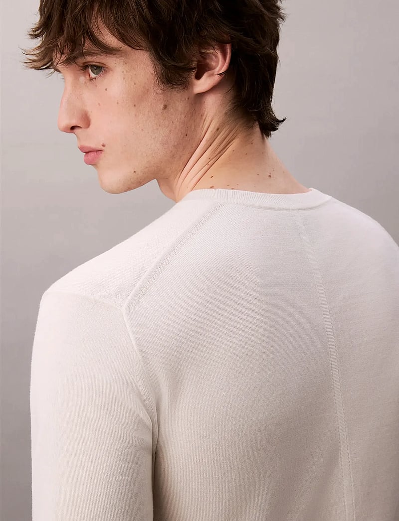 Calvin Klein - SS SUPIMA COTTON CREW 14GG - kortärmade t-shirts - tofu - 3