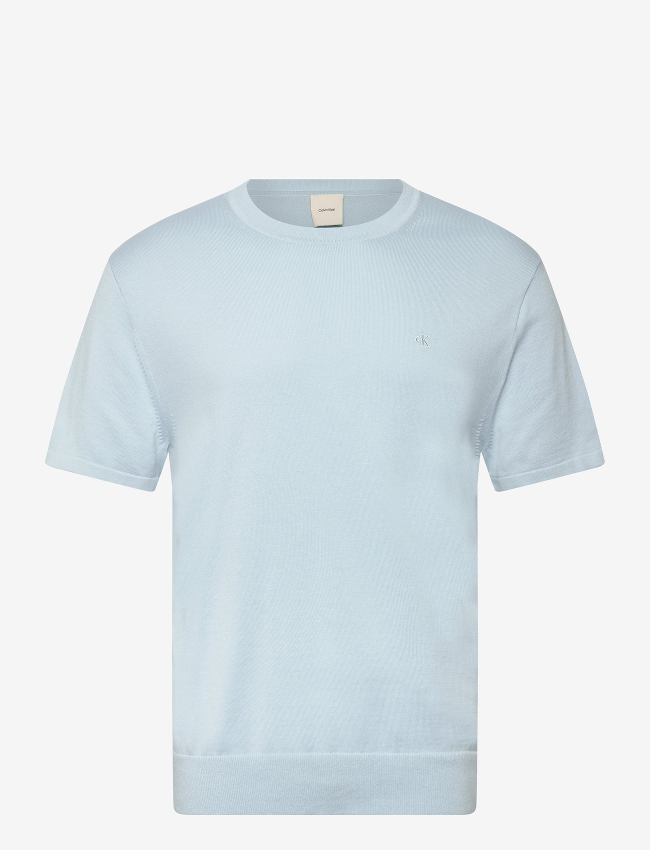 Calvin Klein - SS SUPIMA COTTON CREW 14GG - kortærmede t-shirts - winter sky - 1