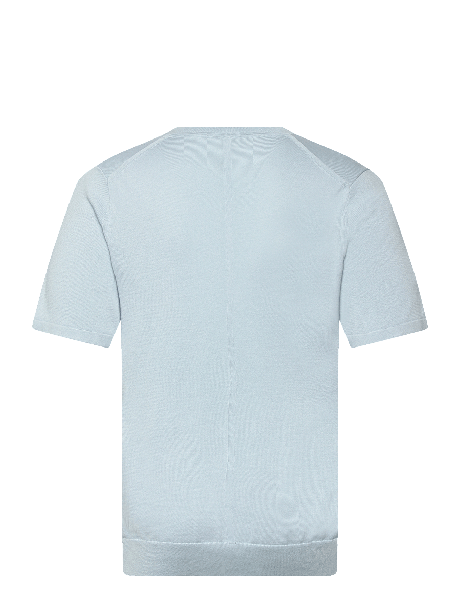 Calvin Klein - SS SUPIMA COTTON CREW 14GG - lyhythihaiset - winter sky - 2
