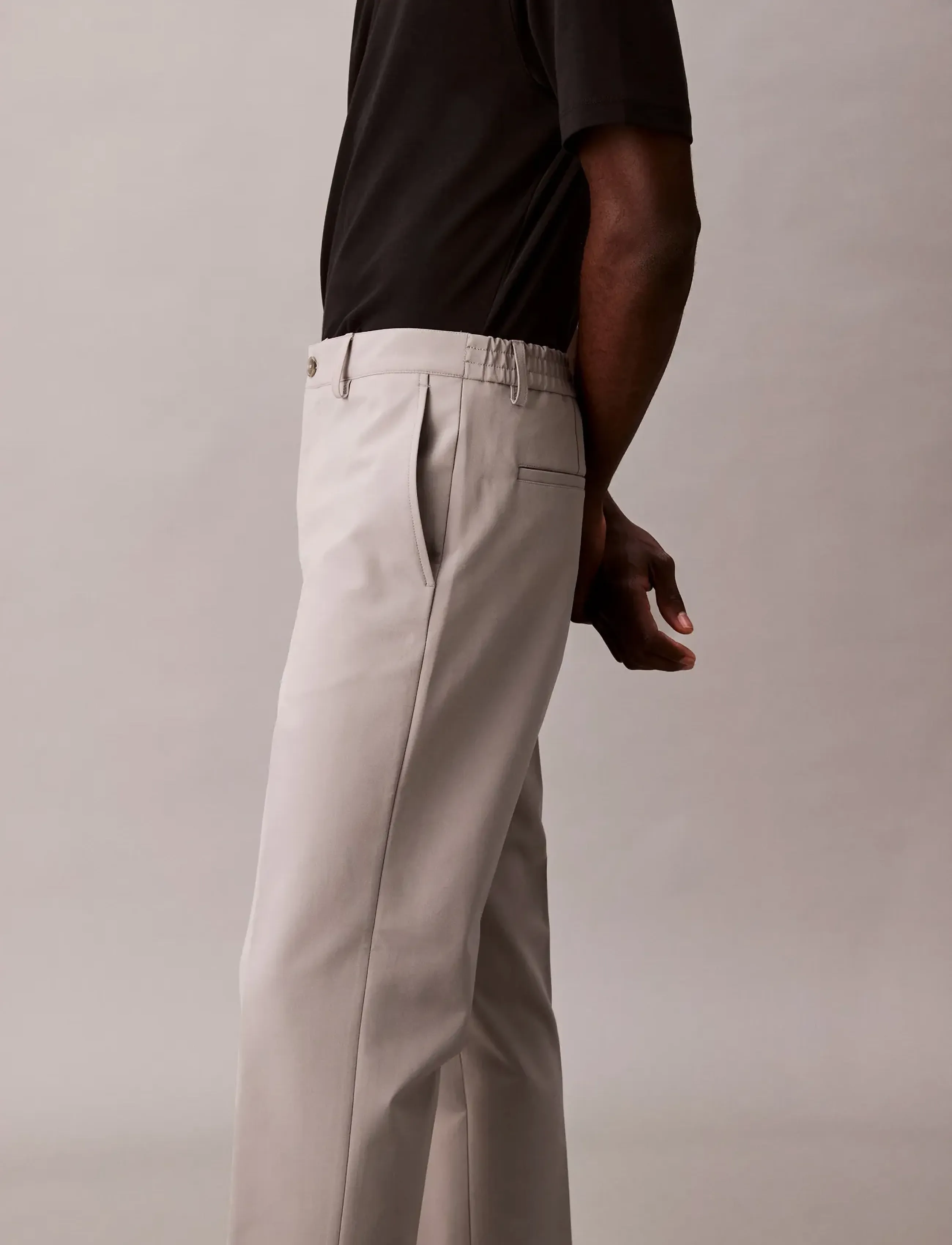Calvin Klein - TECH HALF ELASTIC TROUSER - business - mourning dove - 3