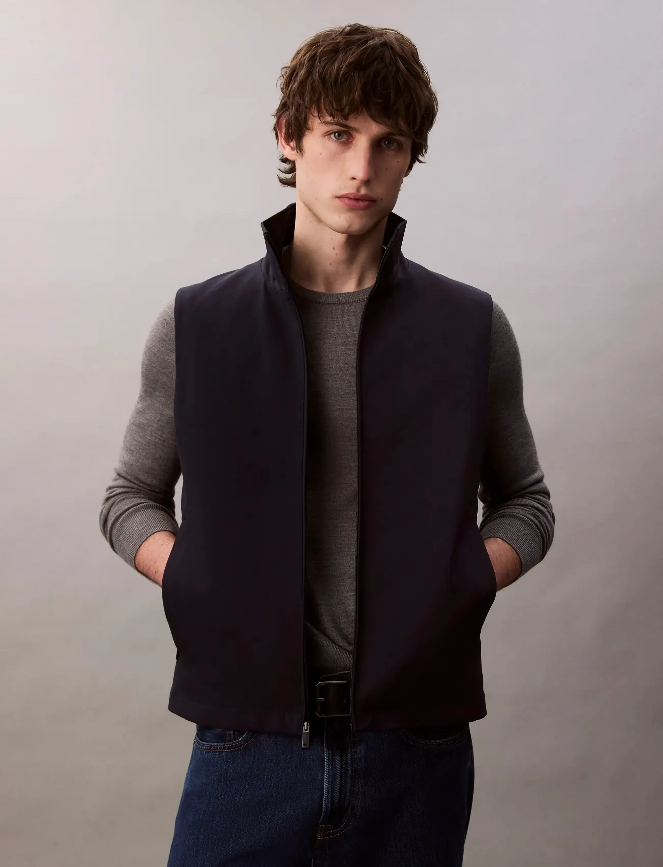 Calvin Klein SLVLSS REFINED TECH VEST - Tøj - NIGHT SKY / navy