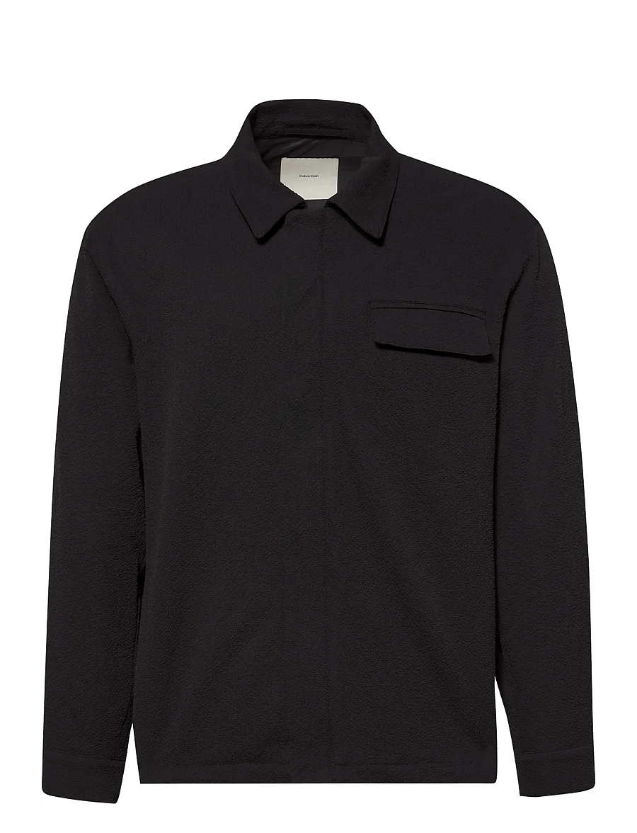 Calvin Klein - LS SEERSUCKER SHIRT JACKET - osta olukorra järgi - black - 1
