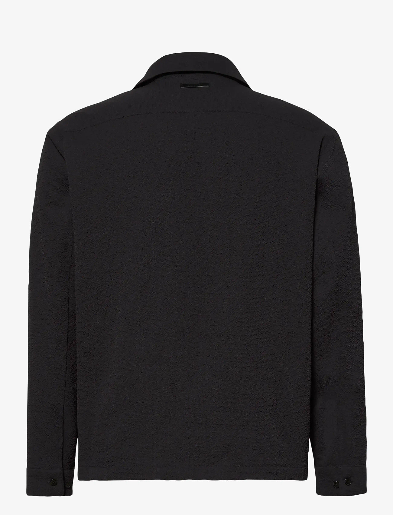 Calvin Klein - LS SEERSUCKER SHIRT JACKET - höstkläder - black - 1
