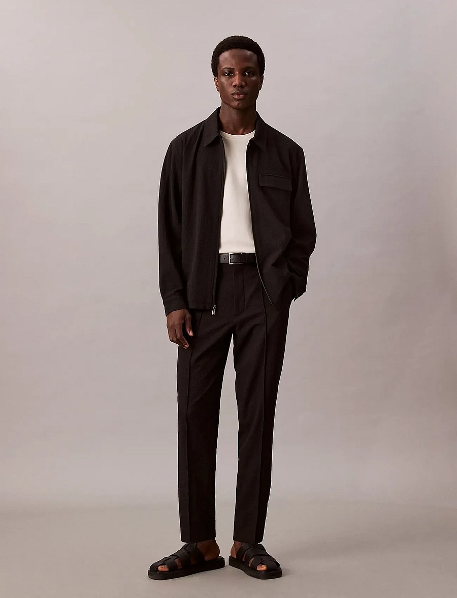 Calvin Klein - LS SEERSUCKER SHIRT JACKET - osta olukorra järgi - black - 4