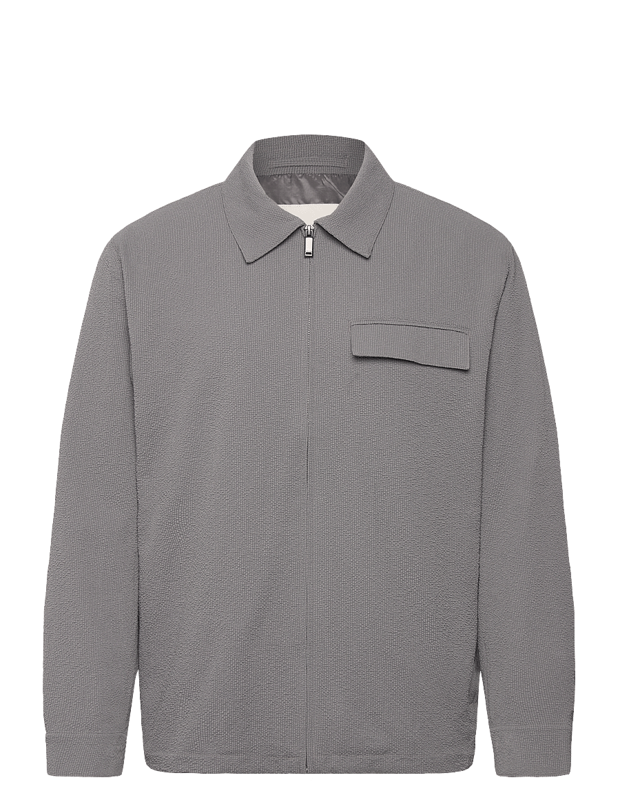 Calvin Klein - LS SEERSUCKER SHIRT JACKET - nach anlass kaufen - pewter - 1