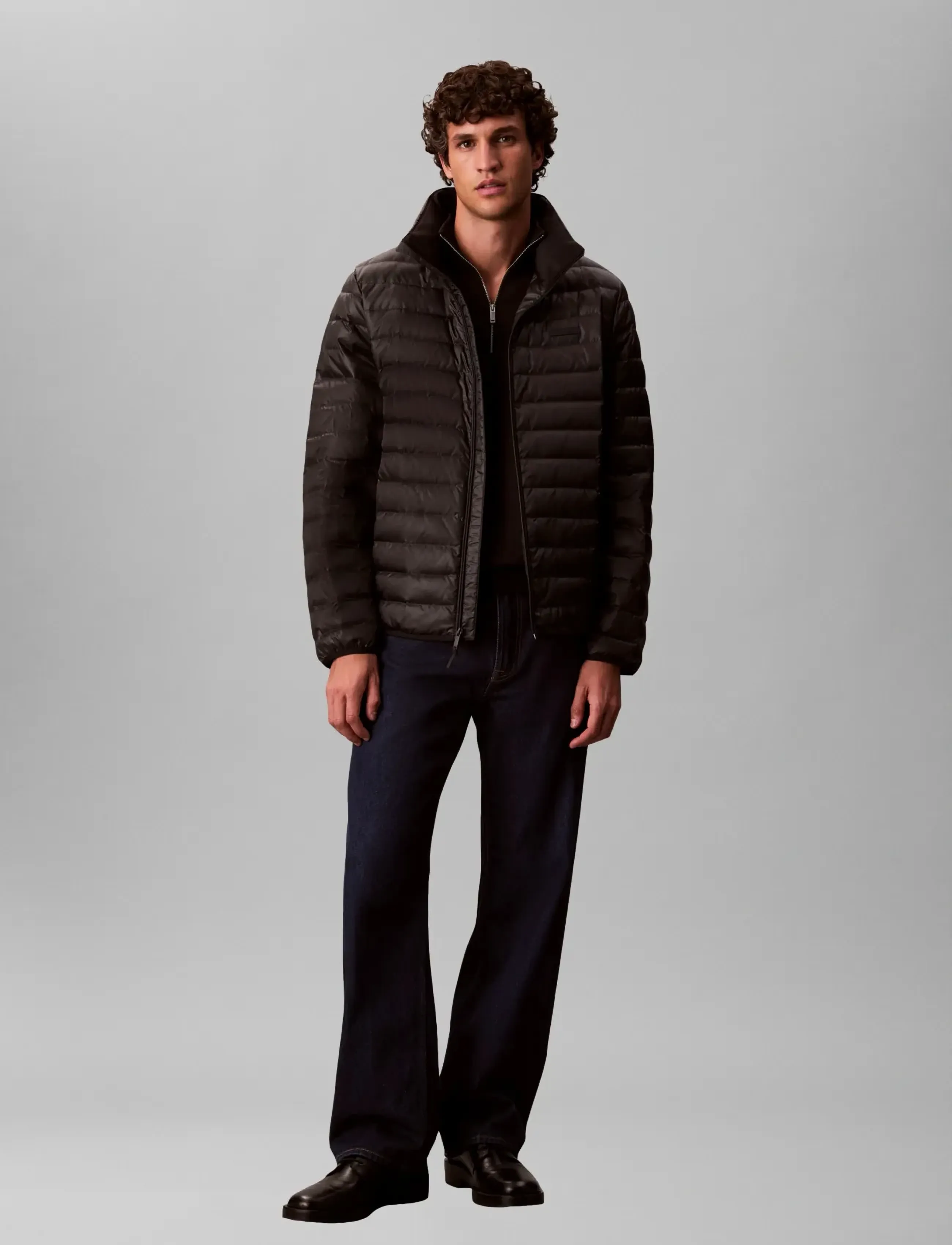 Calvin Klein LS LT WT NYLON CHANNELED PUFFER - Uus - BLACK / black