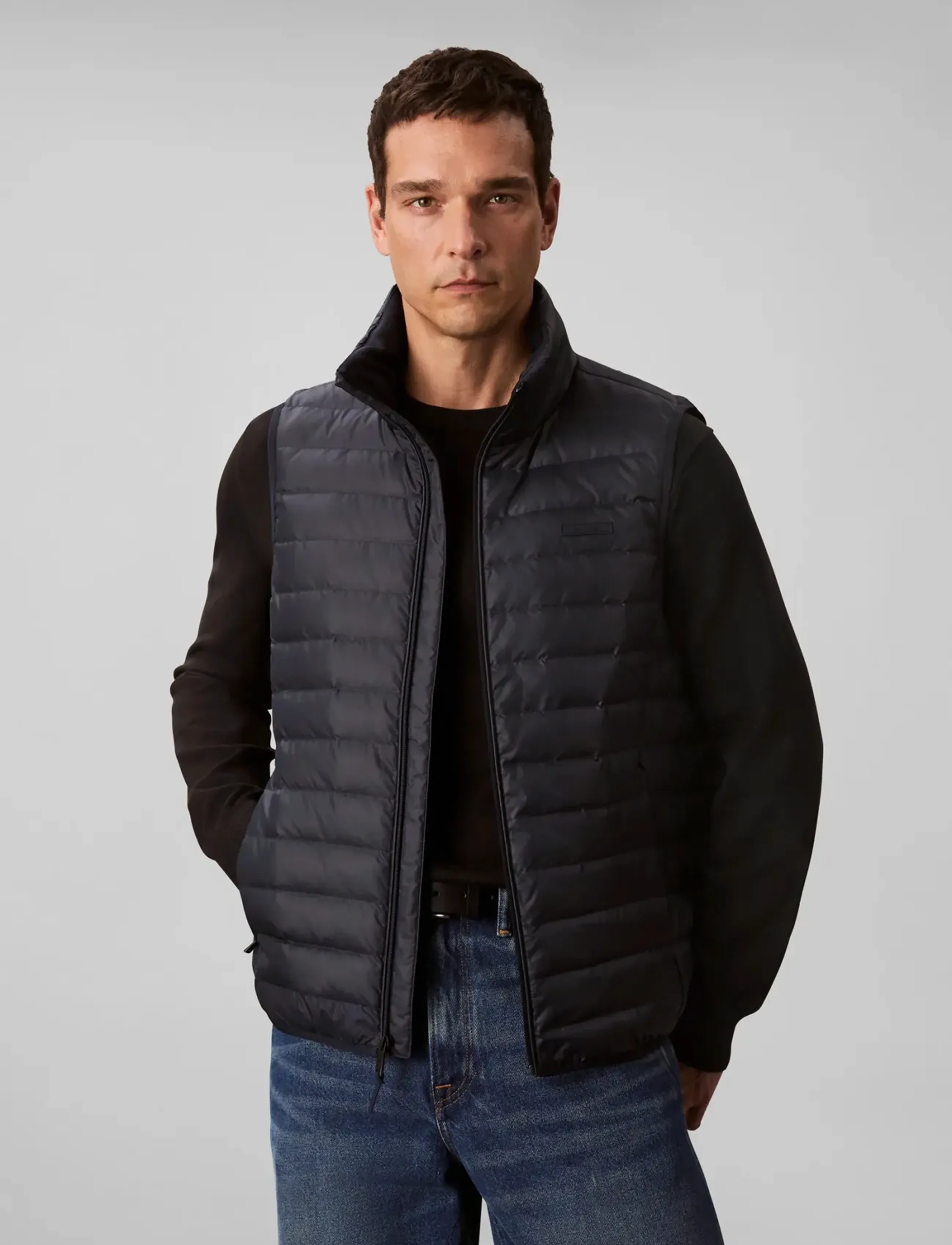 Calvin Klein Slvlss Lt Wt Nylon Puffer Vest, Mænd, Ærmeløs Puffer Vest, Navy, Str: XXL