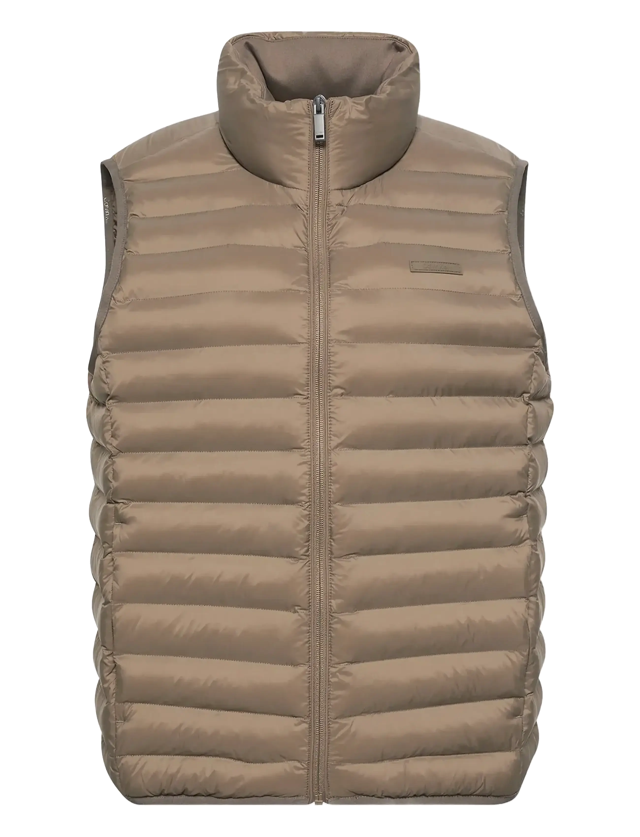 Calvin Klein SLVLSS LT WT NYLON PUFFER VEST - Jakid ja mantlid - MOREL / beige