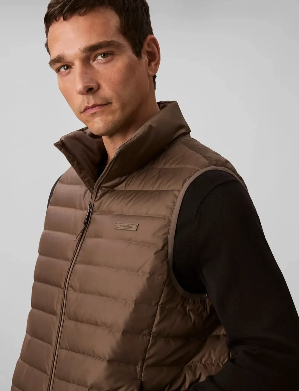 Calvin Klein - SLVLSS LT WT NYLON PUFFER VEST - kamizelki - morel - 2