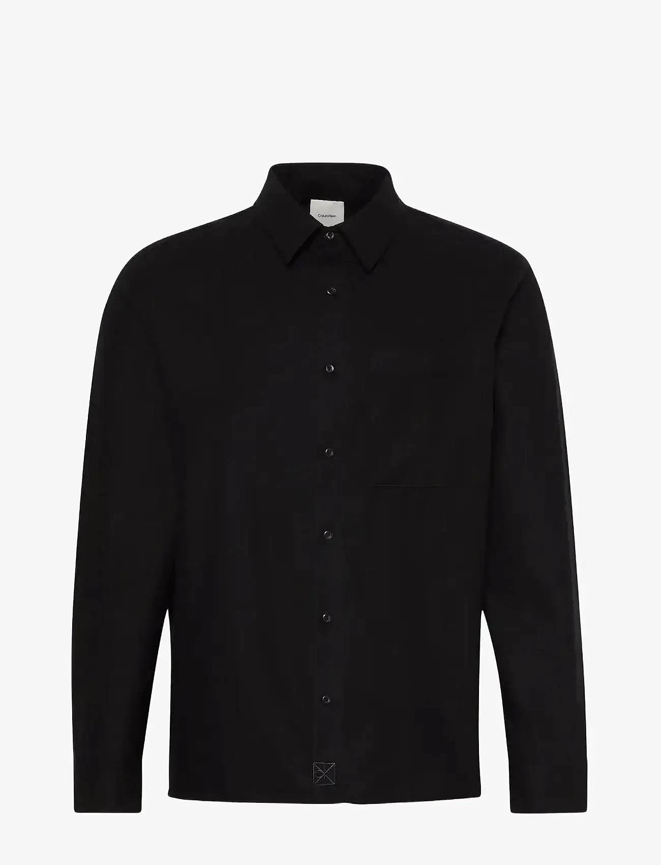 Calvin Klein - LS SOLID SILK WOOL EASY SHIRT - shop efter anledning - black - 1
