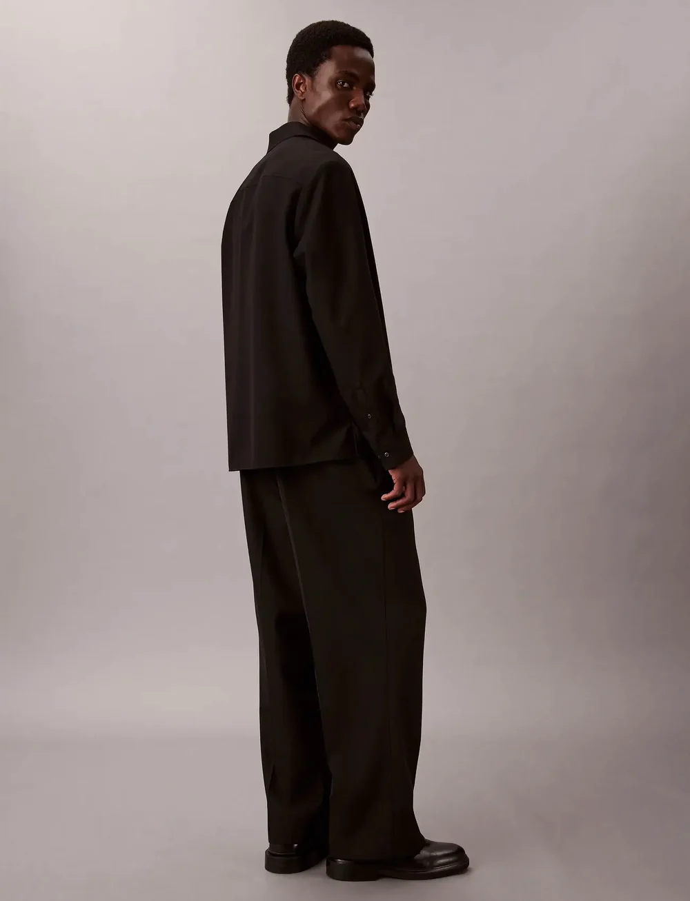 Calvin Klein - LS SOLID SILK WOOL EASY SHIRT - shop by occasion - black - 4