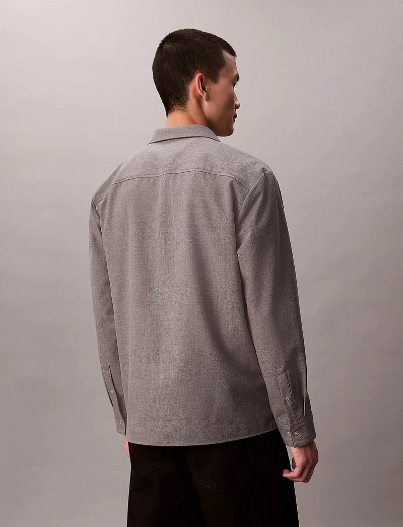Calvin Klein - LS SOLID SILK WOOL EASY SHIRT - shop efter anledning - marble gray - 4
