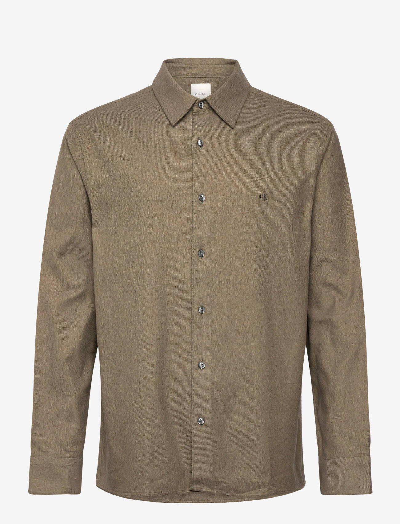Calvin Klein - LS MELANGE FLANNEL EASY SHIRT - flanellskjortor - beluga - 1