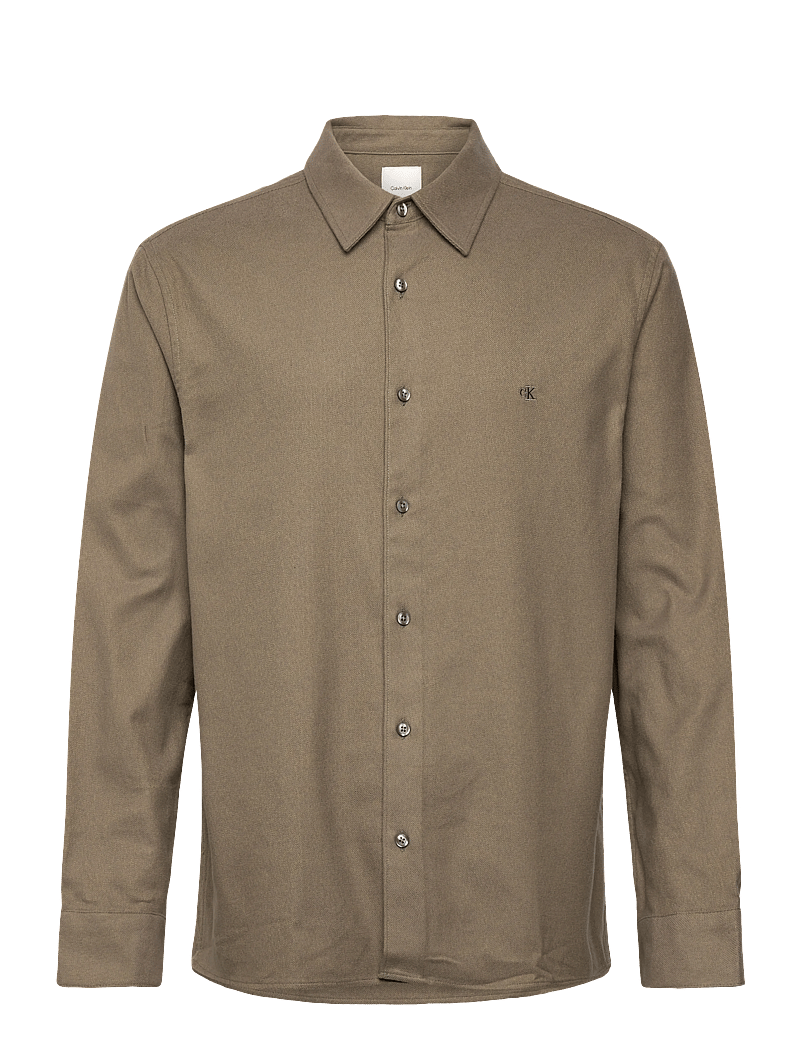 Calvin Klein - LS MELANGE FLANNEL EASY SHIRT - flanellskjortor - beluga - 1