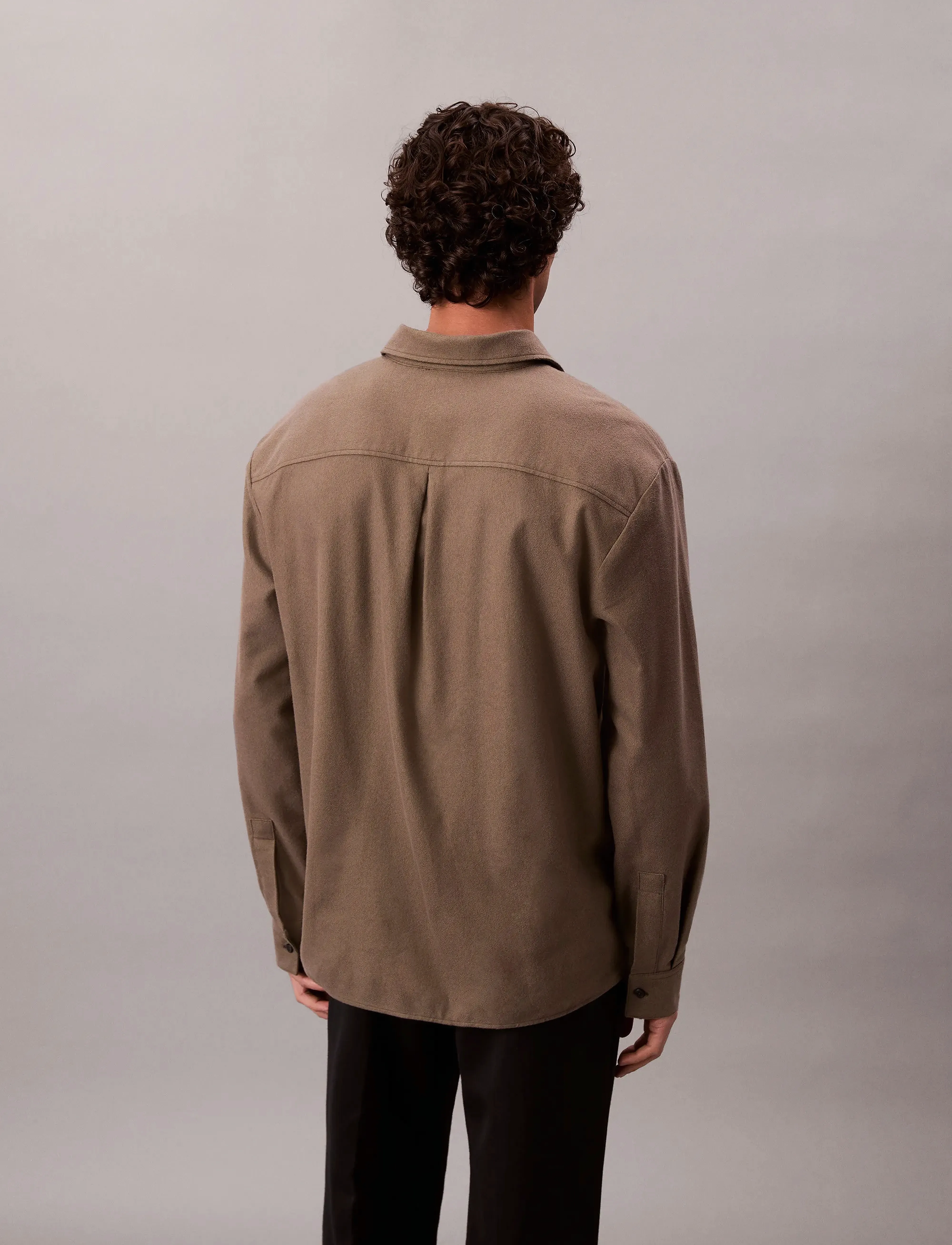 Calvin Klein - LS MELANGE FLANNEL EASY SHIRT - chemises en flanelle - beluga - 5