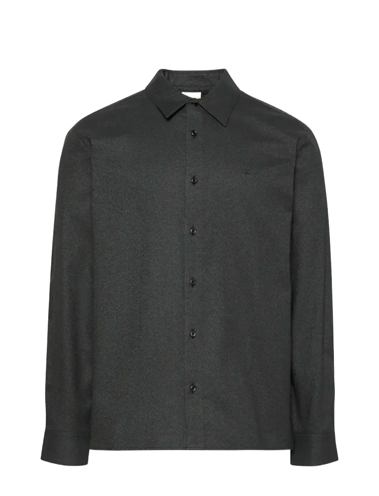 Calvin Klein LS MELANGE FLANNEL EASY SHIRT - Casual shirts - BLACK / grey