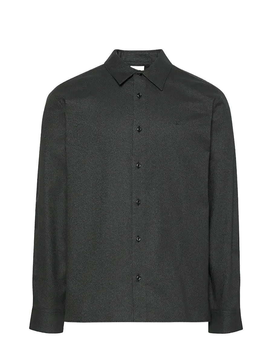 Calvin Klein - LS MELANGE FLANNEL EASY SHIRT - flanellsärgid - black - 1