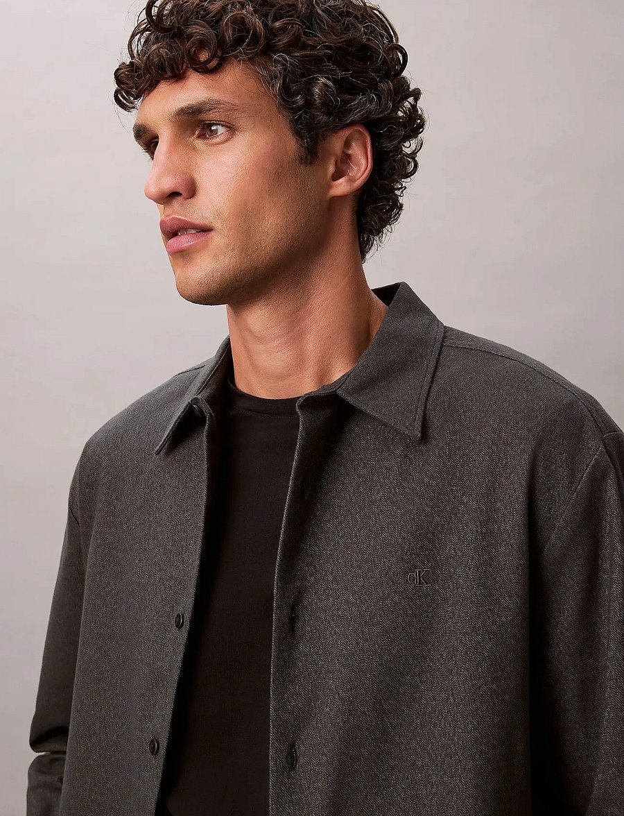 Calvin Klein - LS MELANGE FLANNEL EASY SHIRT - flanellsärgid - black - 3