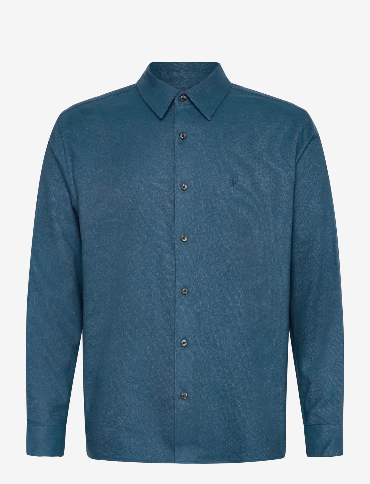 Calvin Klein - LS MELANGE FLANNEL EASY SHIRT - flanellskjortor - wild wind - 1