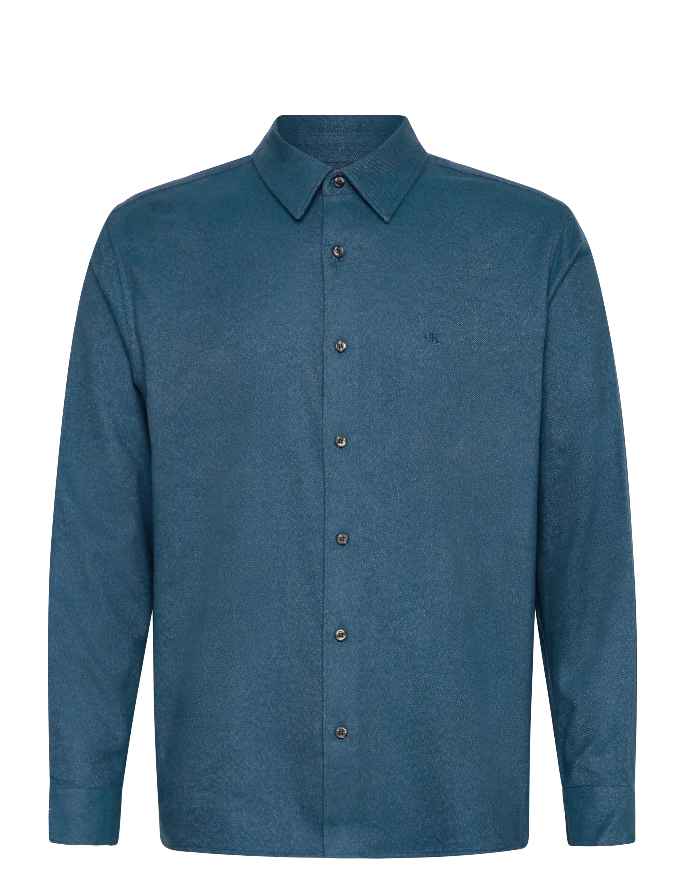 Calvin Klein LS MELANGE FLANNEL EASY SHIRT - Skjorter - WILD WIND / blue