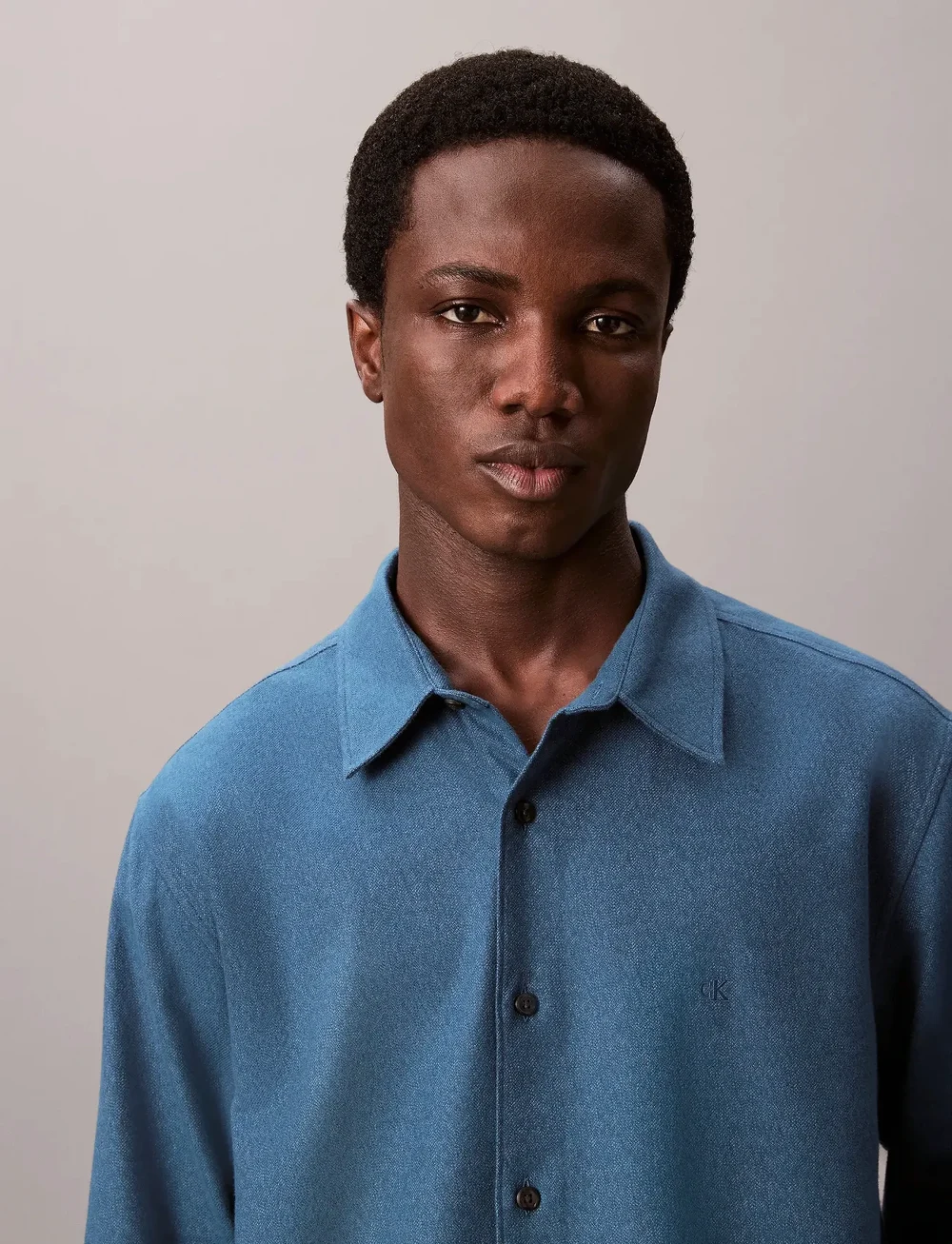 Calvin Klein - LS MELANGE FLANNEL EASY SHIRT - flanell-hemden - wild wind - 4